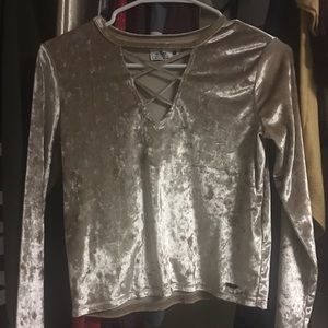 Gold velvet top